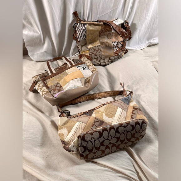 Coach Patchwork Vintage Brown Shoulder Bag Set Of 3 Rough Condition Y2K 90s 2000 - Picture 16 of 16